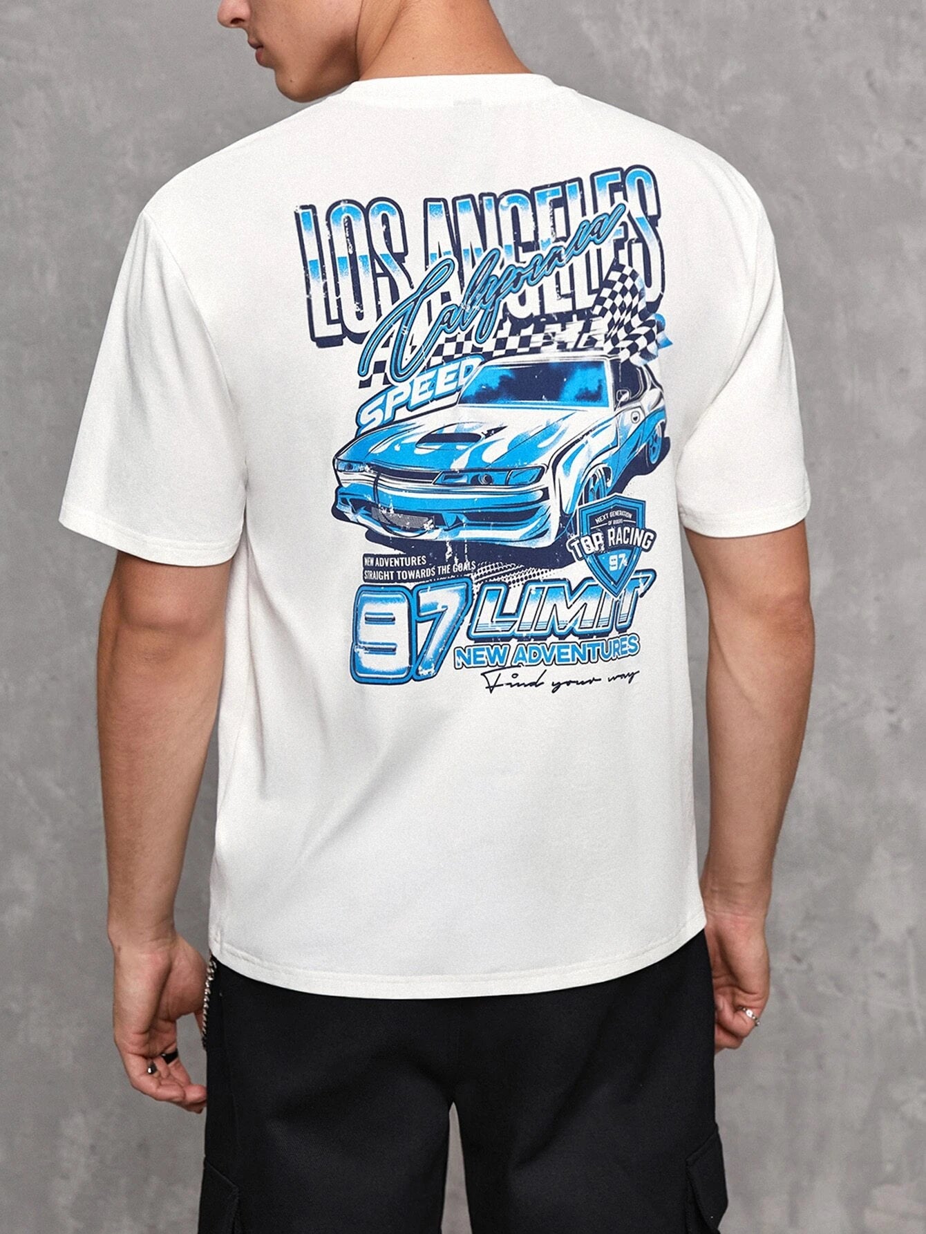 Camiseta Básica Unissex Los Angeles California Car Racing