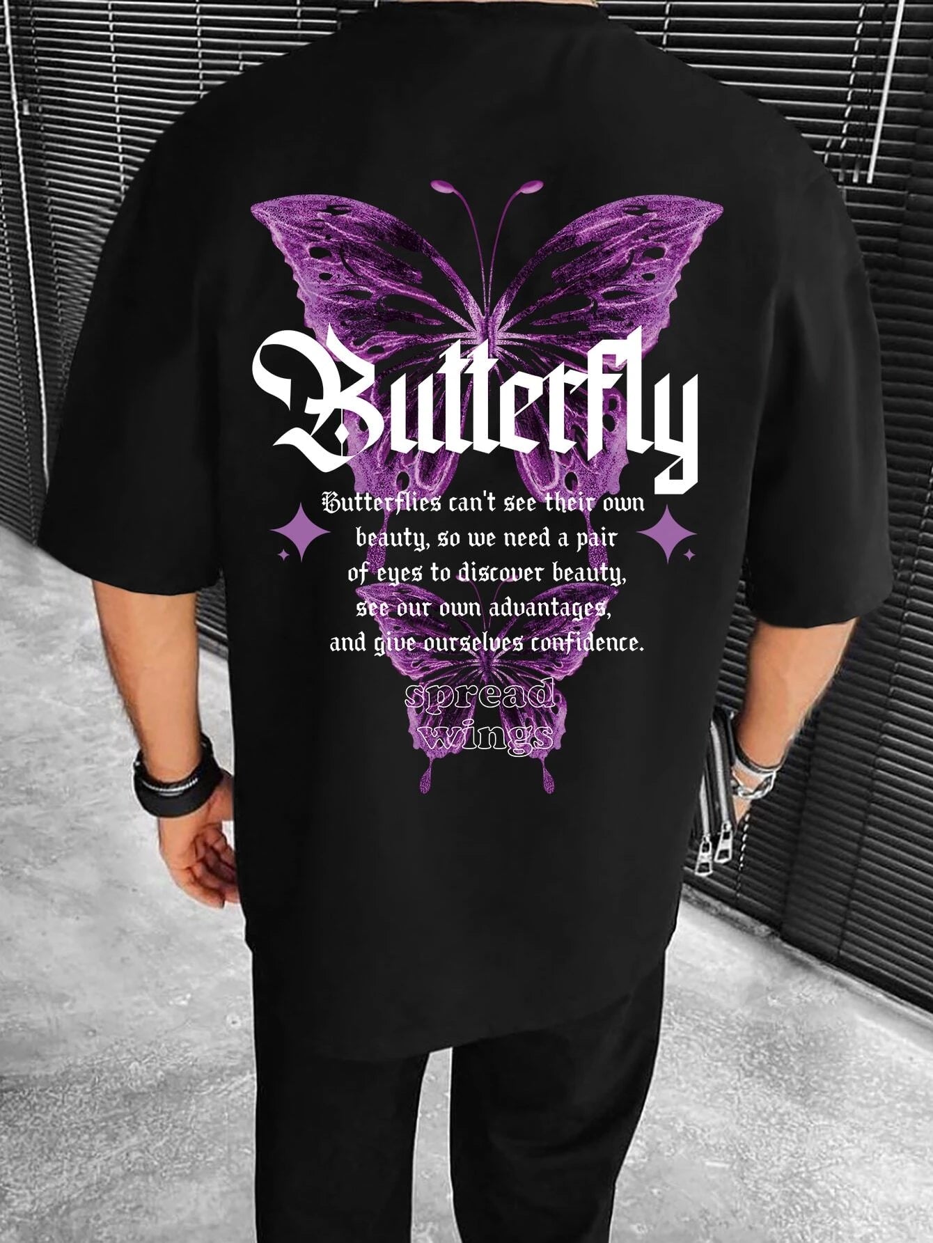 Camiseta Básica Unissex Purple Butterfly Borboleta