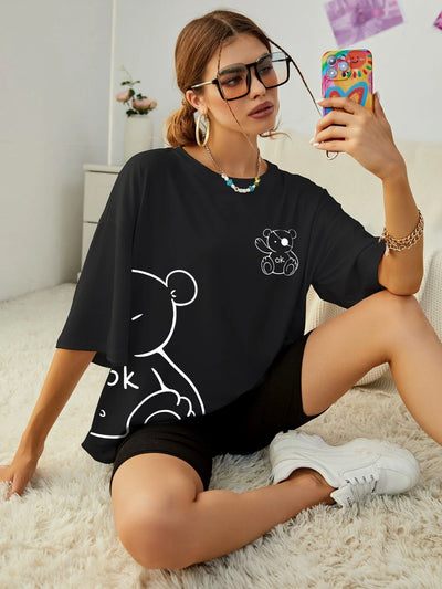 Camiseta Básica Feminina Ok happy Bear