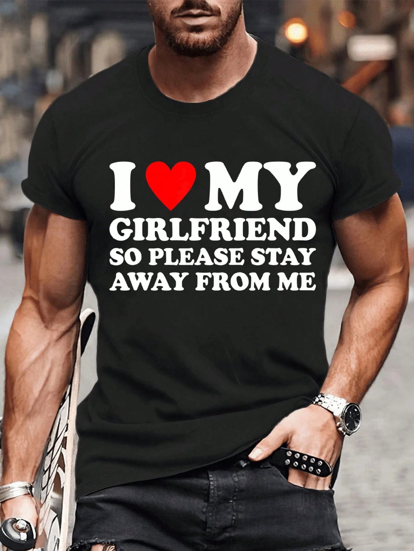 Camiseta Básica Unissex I Love My Girlfriend