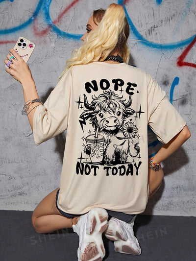 Camiseta Básica Feminina Nope Not Today Little Cow