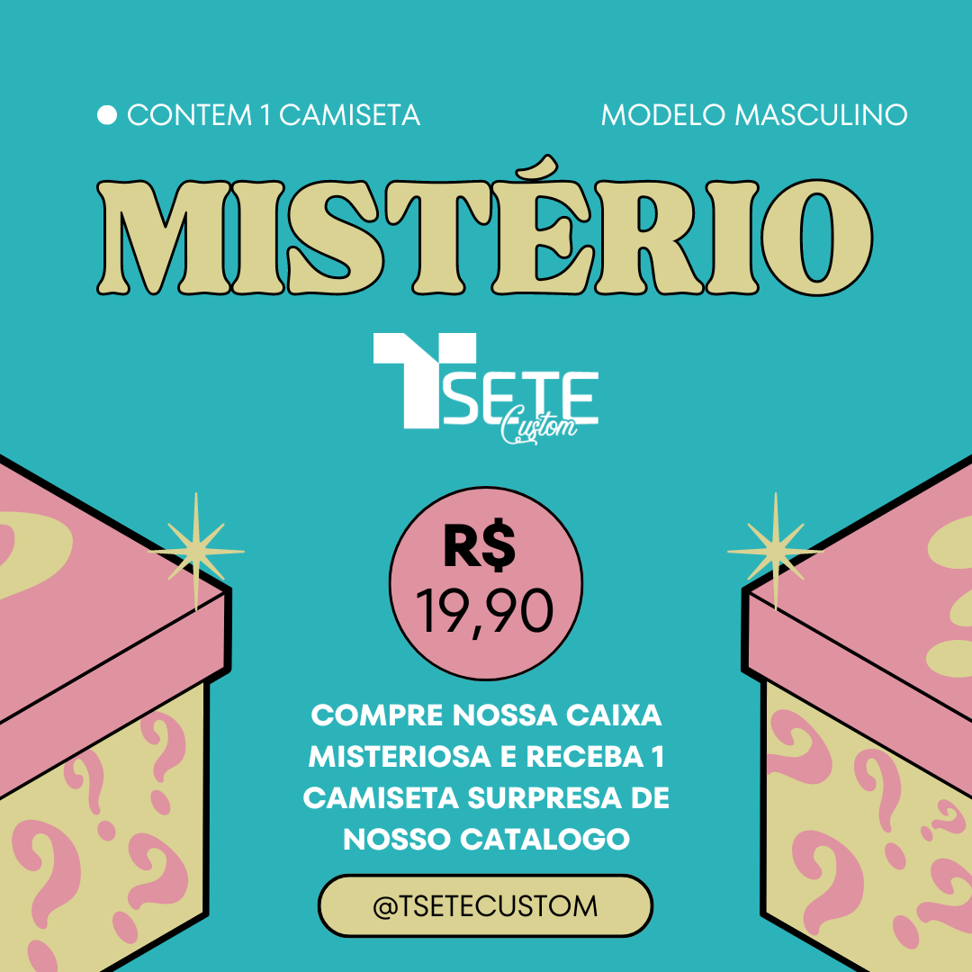 BOX MISTÉRIO - 1 CAMISETAS SURPRESA MASCULINA