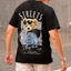 Camiseta Básica com estampa de urso streetwear Preta