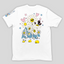 Camiseta Feminina Flor Happy Feliz Flower costas - branco