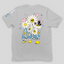 Camiseta Feminina Flor Happy Feliz Flower costas - cinza