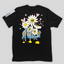 Camiseta Feminina Flor Happy Feliz Flower costas - preto