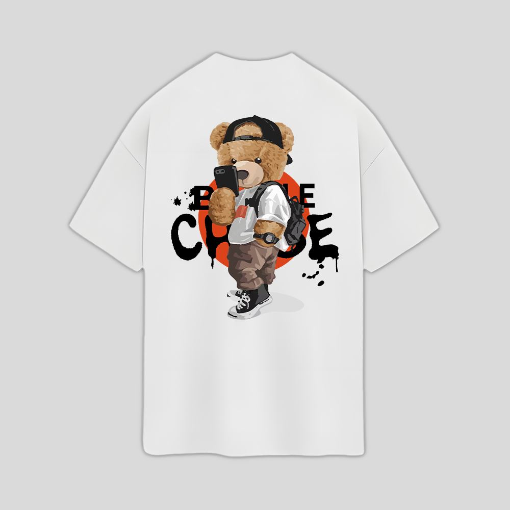 Camiseta Oversized Believe Change Teddy- branco