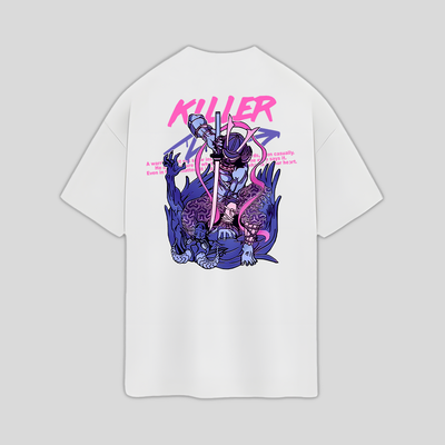 Camiseta Oversized Samurai Slayer Killer- branco