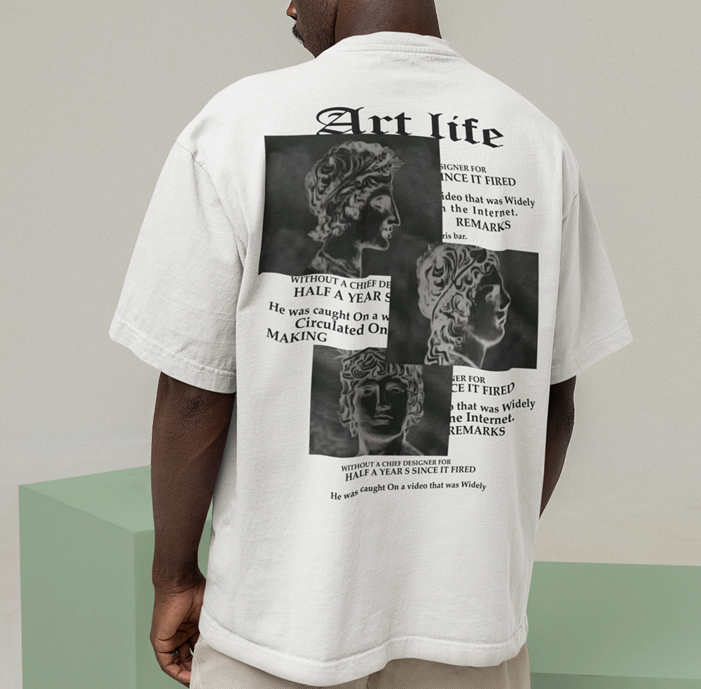 Camiseta Oversized Art Life- branco