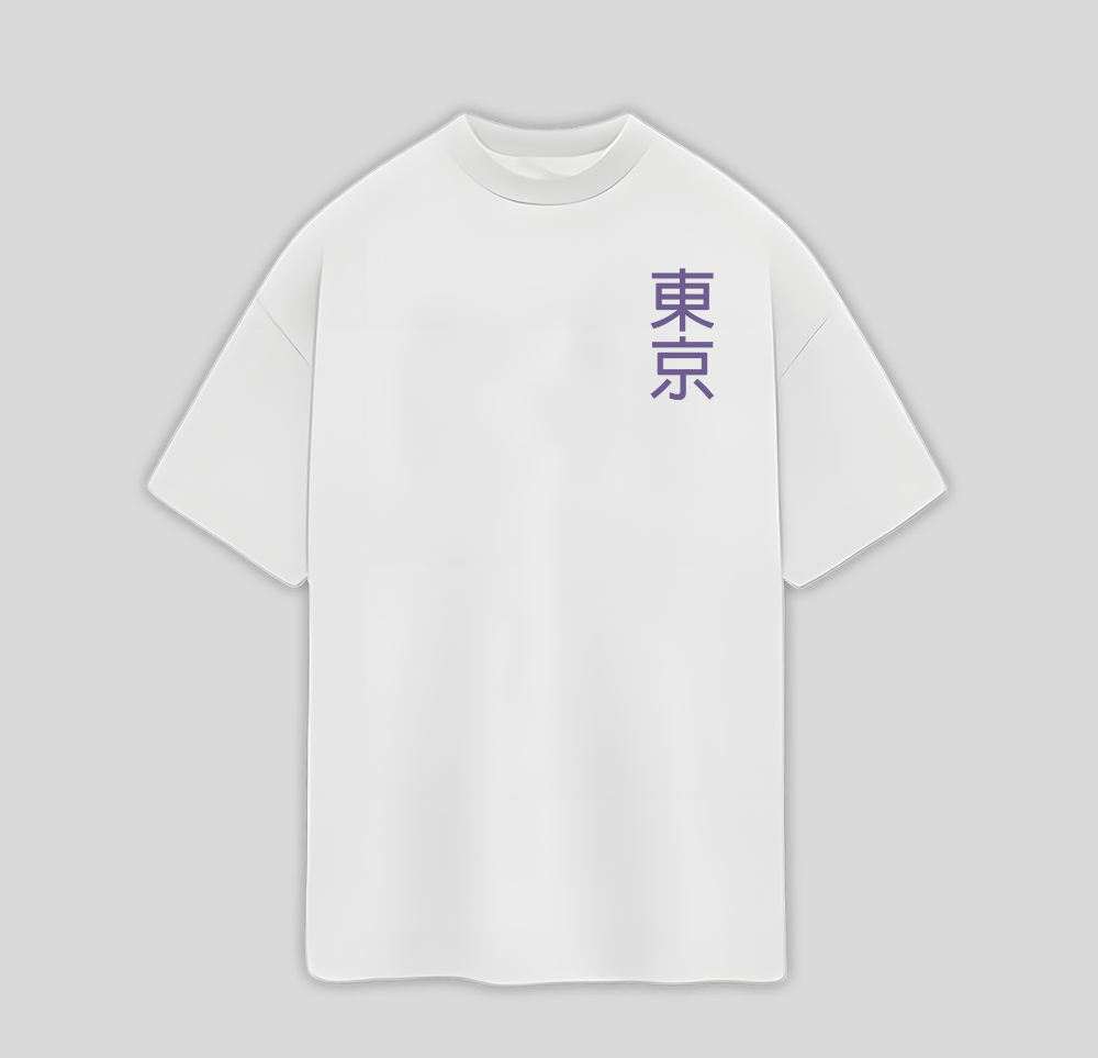 Camiseta Oversized Dragão Oriental Japones - branco