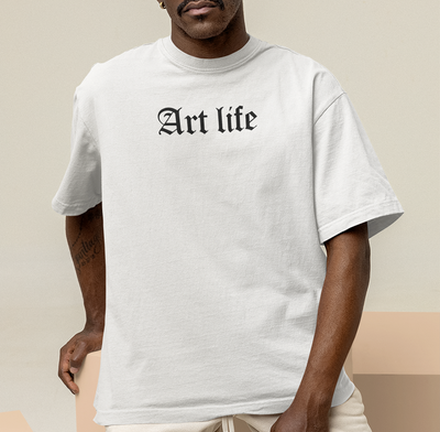 Camiseta Oversized Art Life- branco