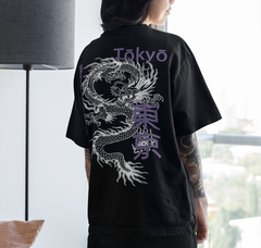 Camiseta Oversized Dragão Oriental Japones