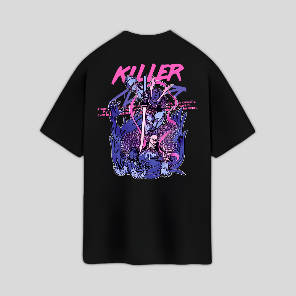 Camiseta Oversized Samurai Slayer Killer- preto