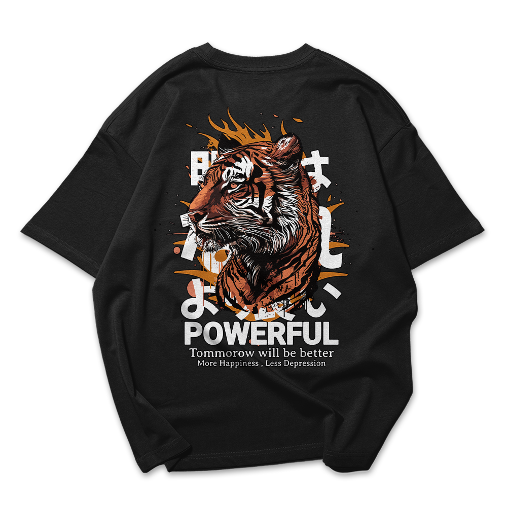 Camiseta Oversized Powerful Tiger