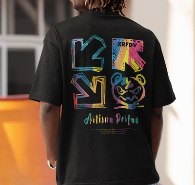 Camiseta Oversized Youth Print Graphic Colorful Artisan Perfun - preto