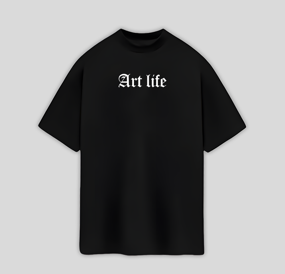 Camiseta Oversized Art Life- preto