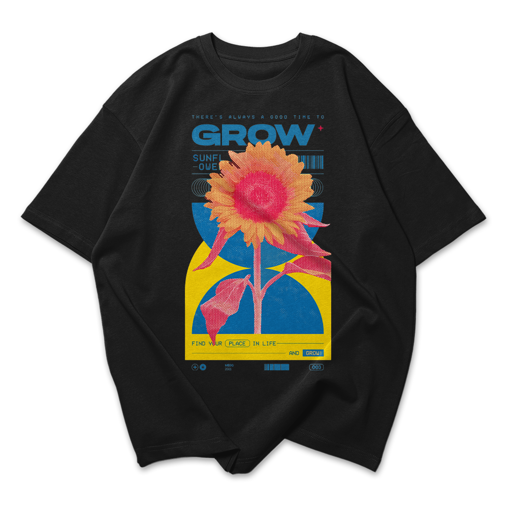 Camiseta Oversized Grow Sunflower