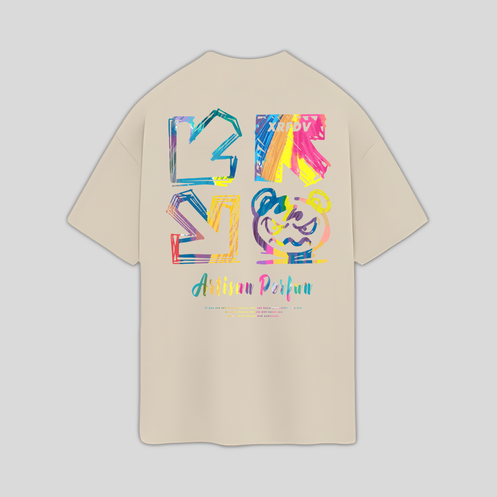 Camiseta Oversized Youth Print Graphic Colorful Artisan Perfun - pérola