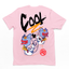 Camiseta Básica Escrito Cool Street com Grafite Art- Rosa bebe