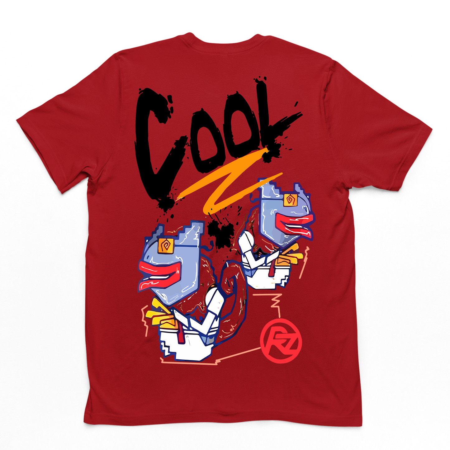 Camiseta Básica Escrito Cool Street com Grafite Art- Vermelho