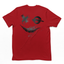 Camiseta Básica vermelho Unissex costas com Estampa Sorriso Macabro