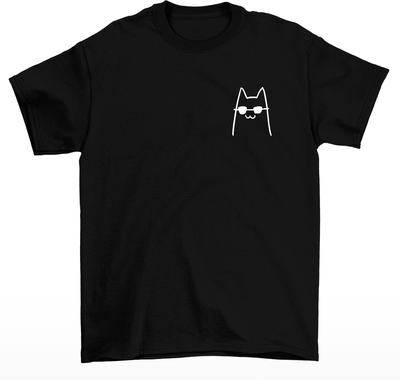 Camiseta Básica Unissex Style Glasses Cat