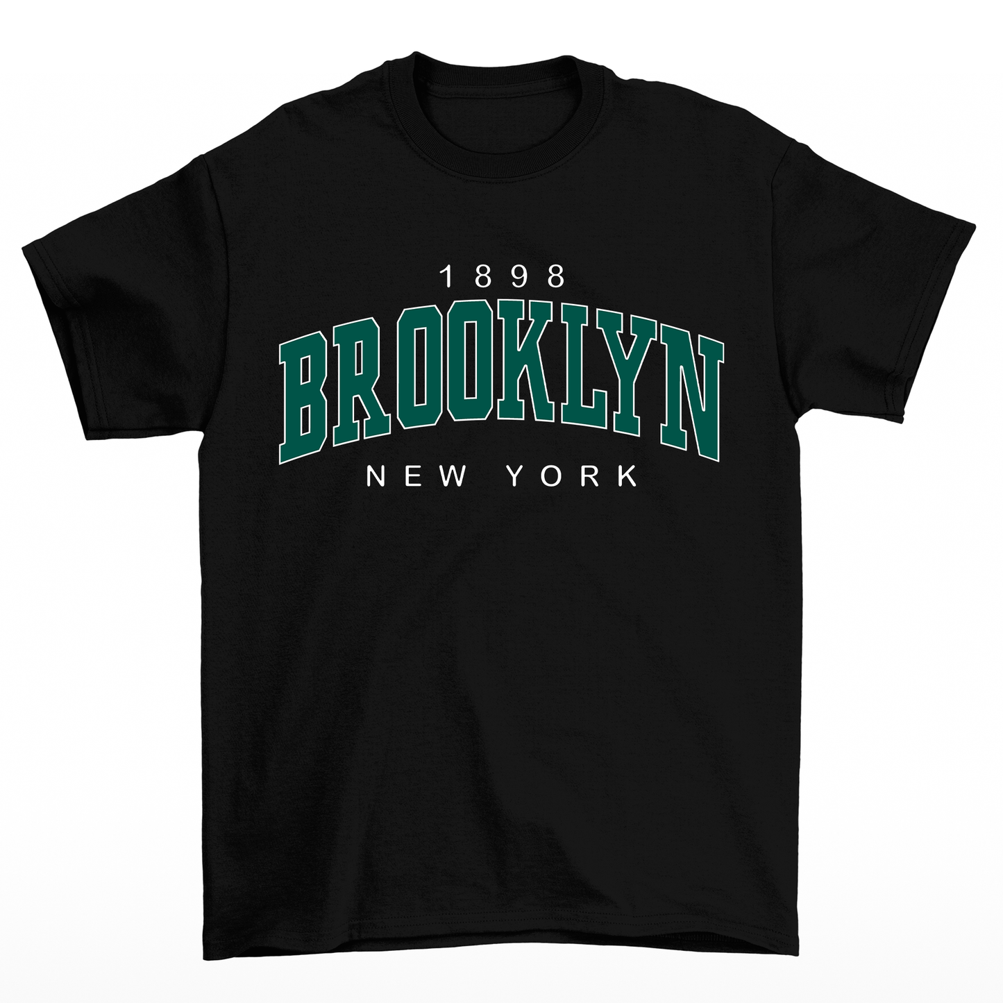 Camiseta feminina Preta com estampa brooklyn 1898