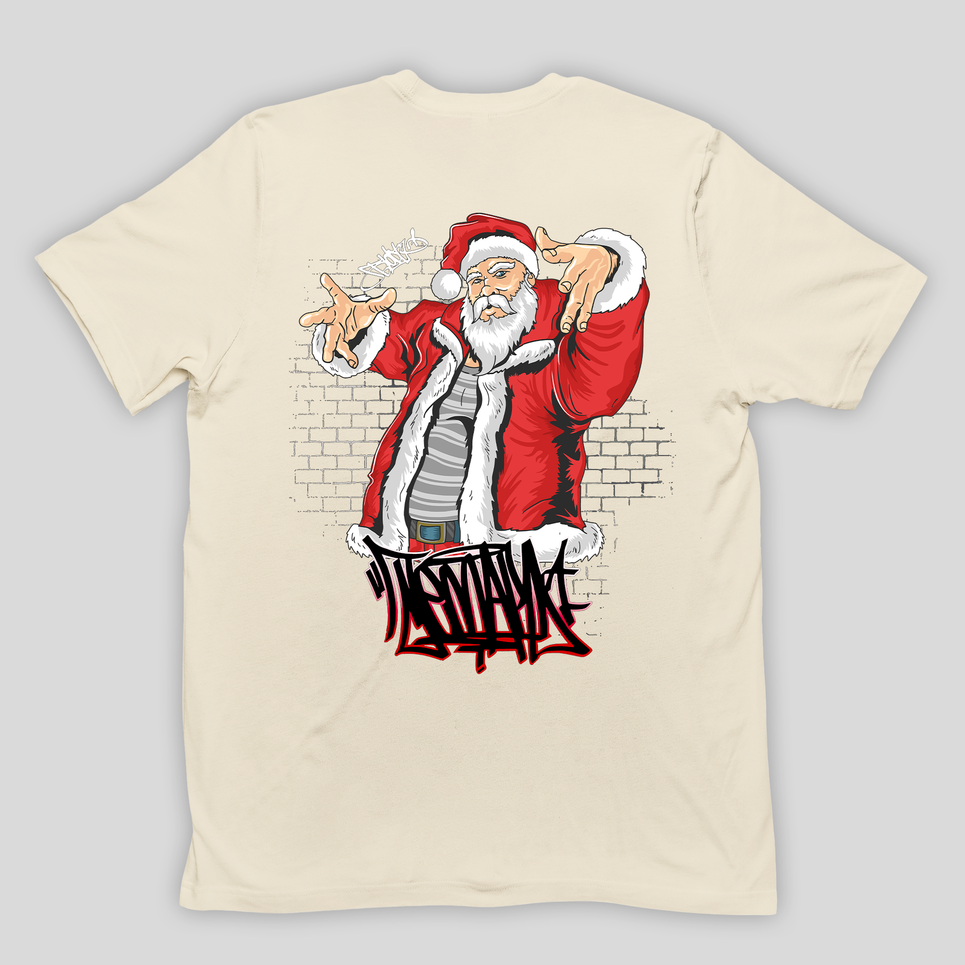 camiseta básica Pérola com estampa de papai noel natal