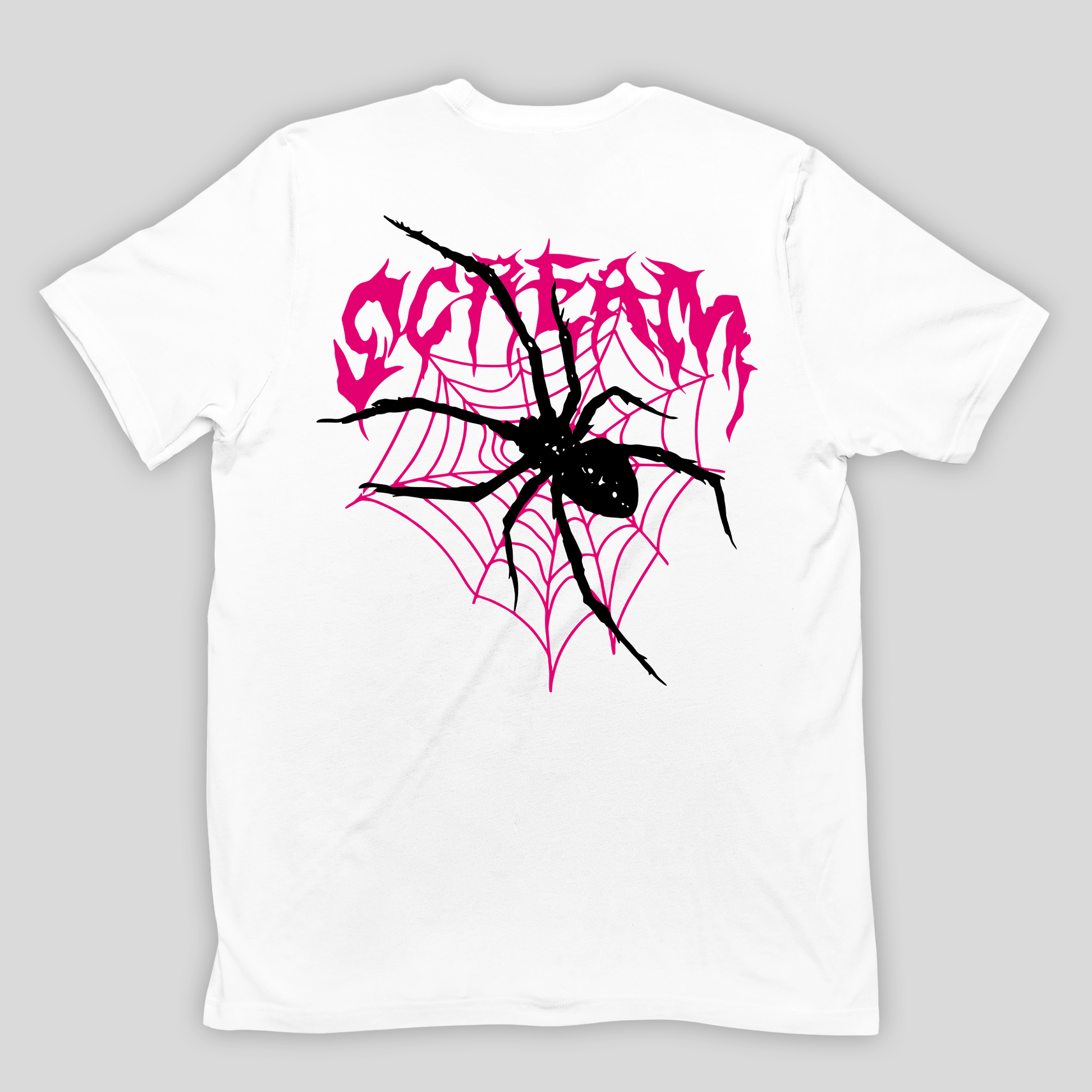 Camiseta Básica Unissex Scream Aranha Teia - Branco