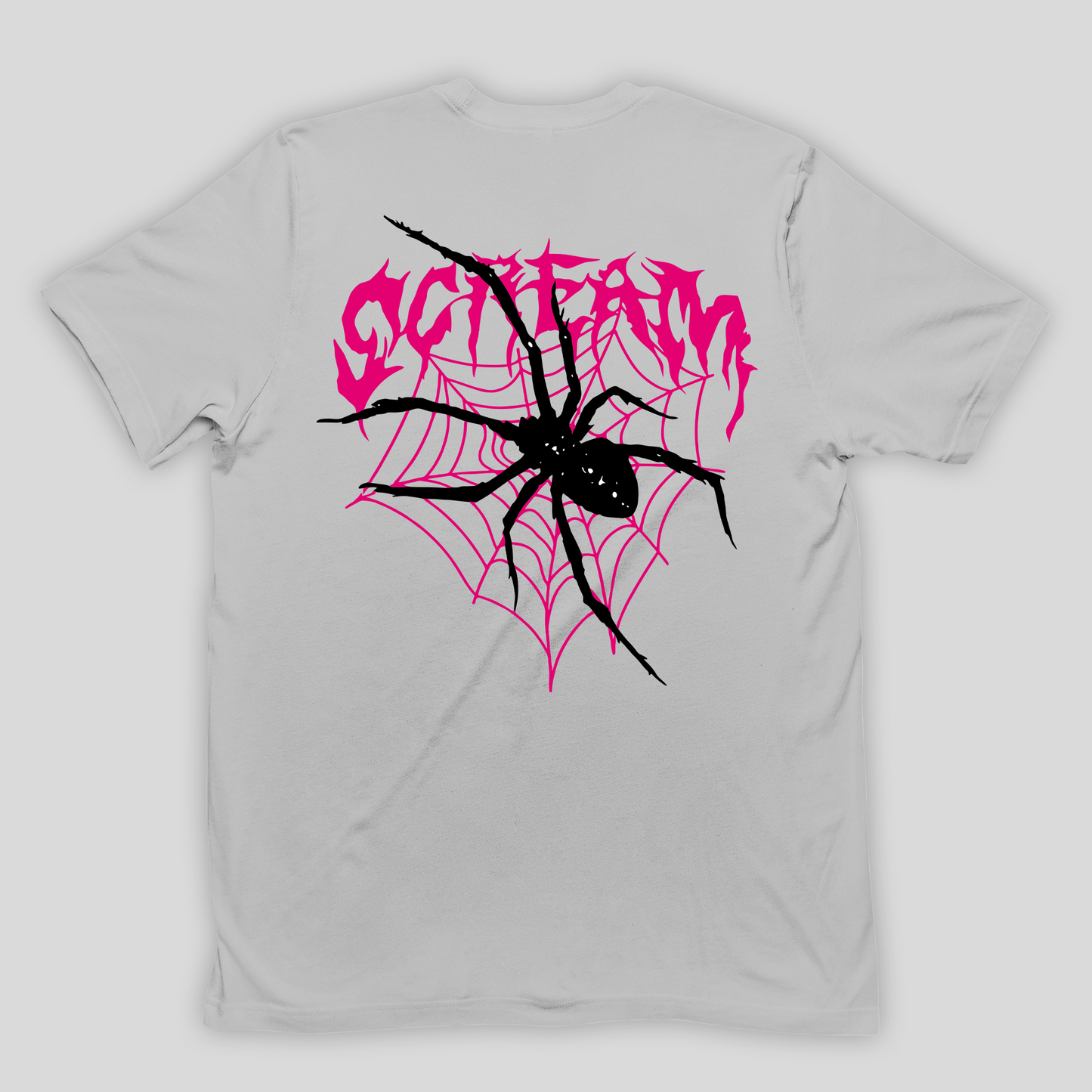 Camiseta Básica Unissex Scream Aranha Teia - Cinza