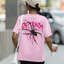 Camiseta Básica Unissex Scream Aranha Teia - Rosa Bebe