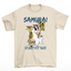 Camiseta Básica Com Estampa Gato Samurai- PÉROLA