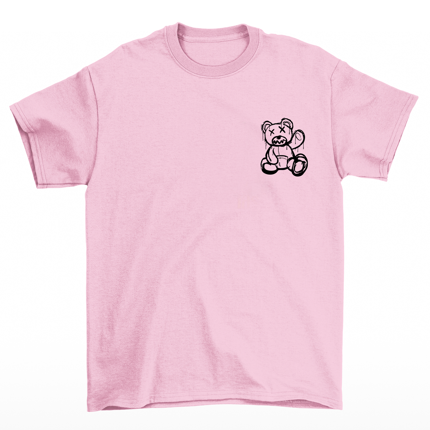 camiseta básica rosa bebê teddy urso fight trust hard - Rosa Bebê