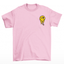 Camiseta masculina rosa frente com estampa rosto derretido smile