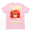 CAmiseta Básica Com Estampa Gatinho Samurai- Rosa bebe