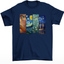 Camiseta Basica Com Colagens  -VAN GOGH ART- Azul- marinho