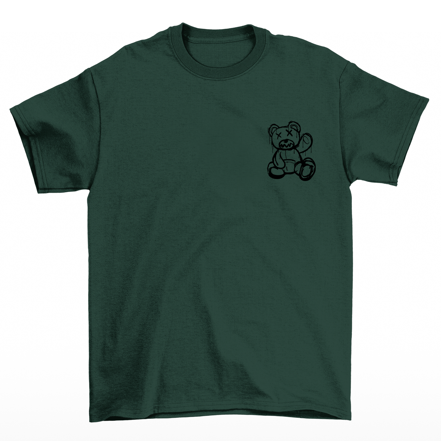 camiseta básica verde teddy urso fight trust hard