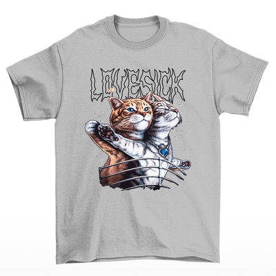 Camiseta básica Com Estampa Gatinho Titanic- cinza