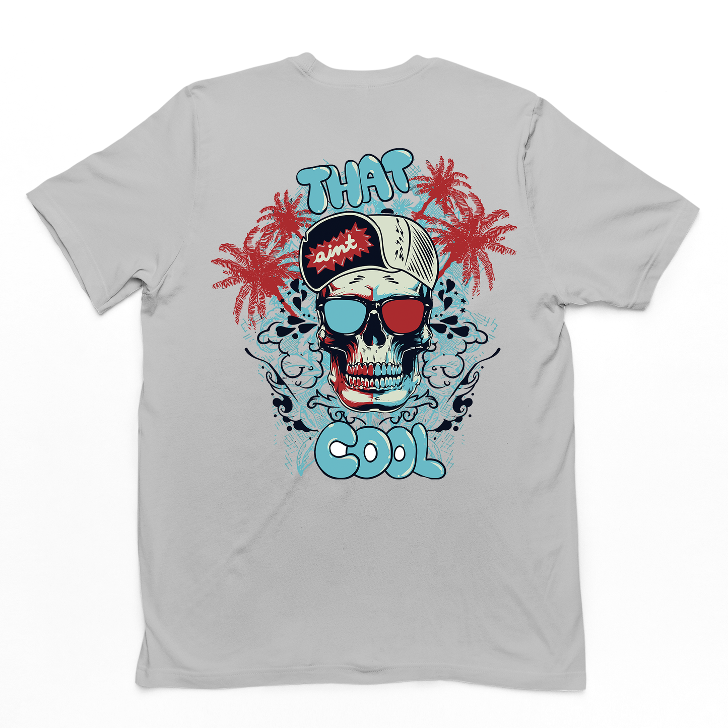 Camiseta Básica Algodão Máscara Caveira Cool -  cinza