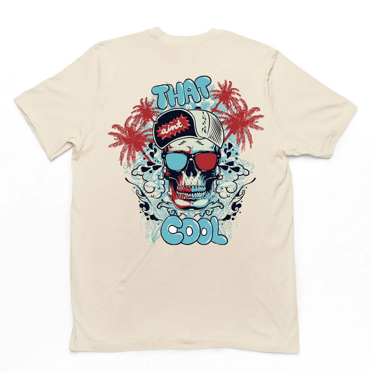 Camiseta Básica Algodão Máscara Caveira Cool -  pérola