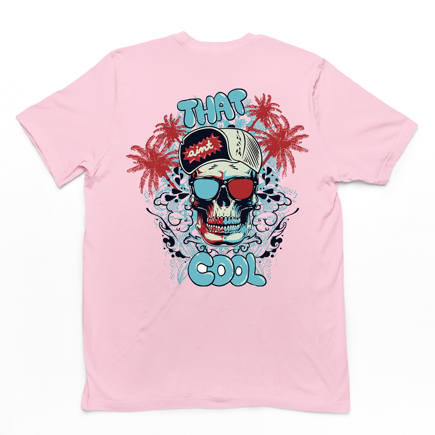 Camiseta Básica Algodão Máscara Caveira Cool - rosa bebê