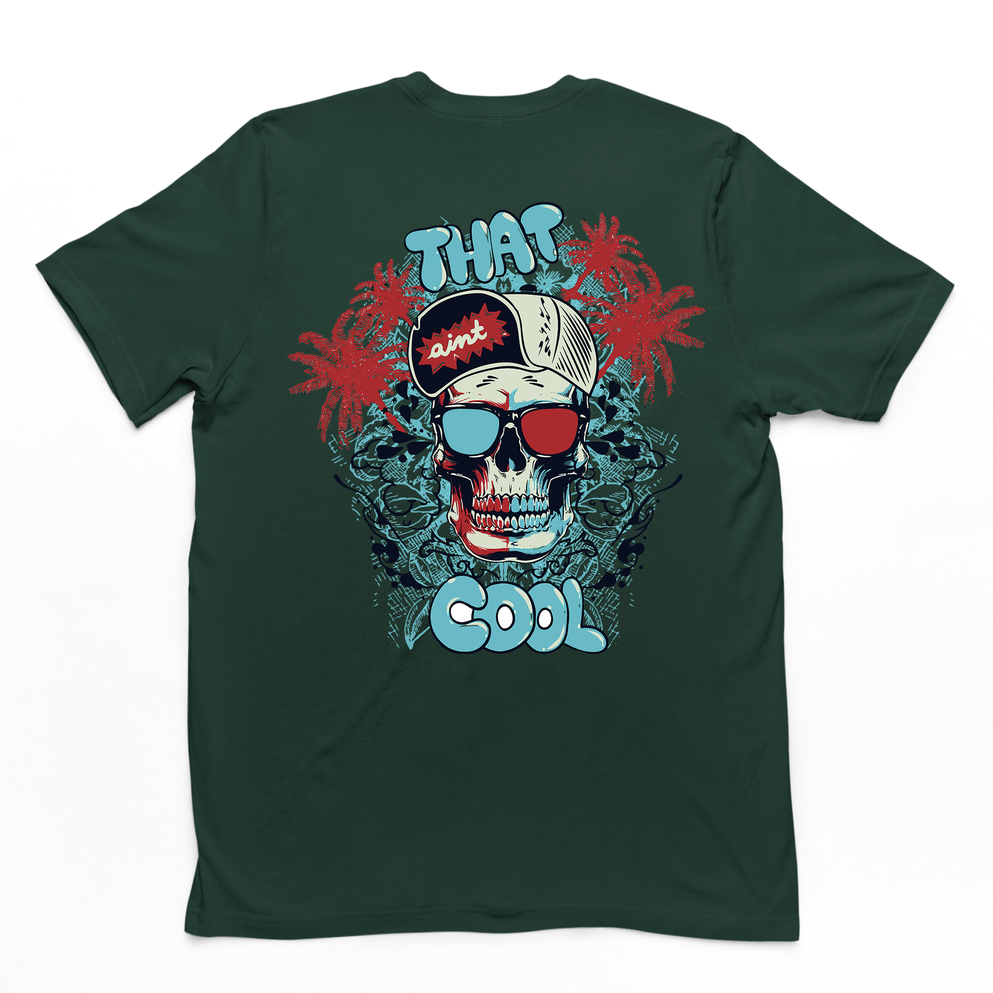 Camiseta Básica Algodão Máscara Caveira Cool -  verde