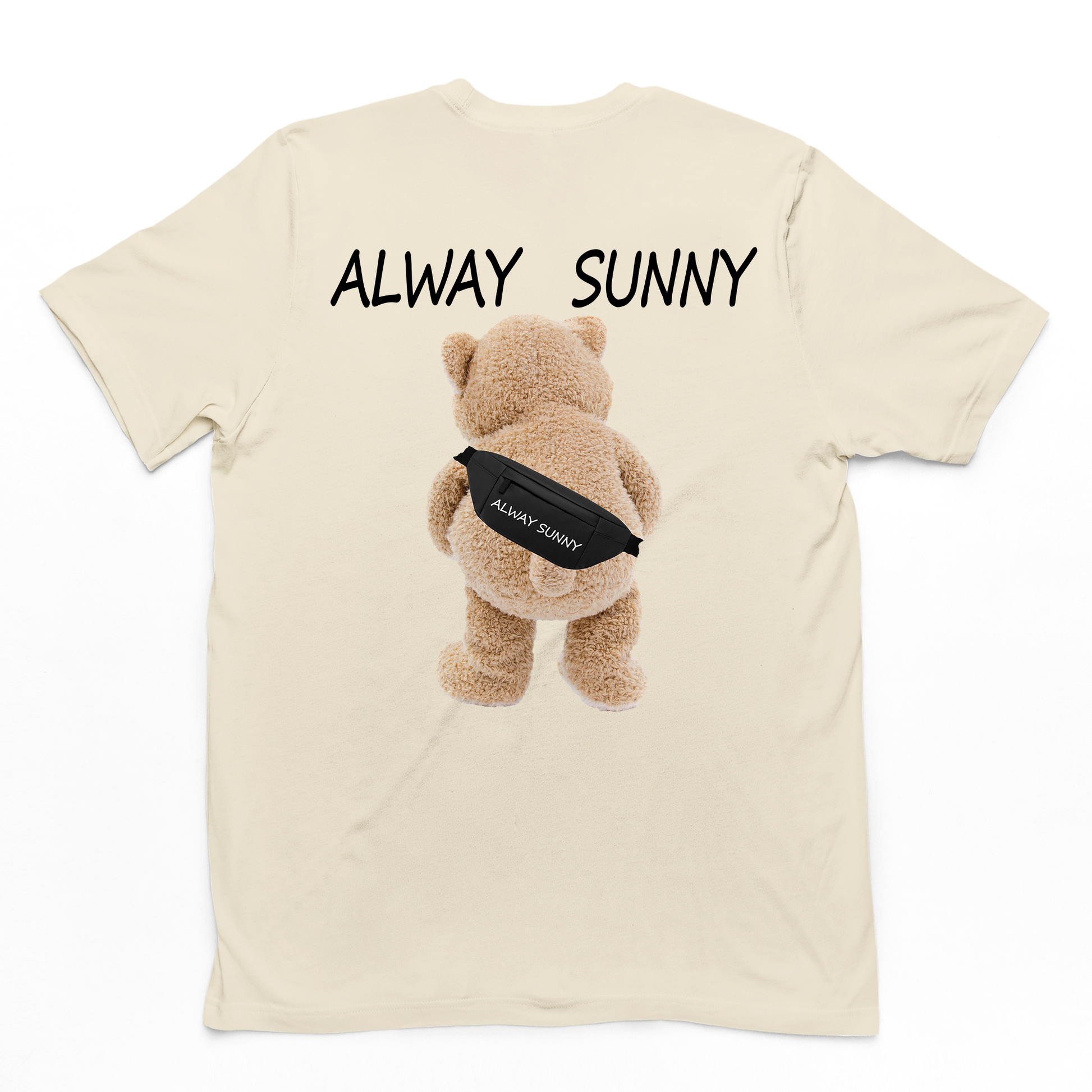 camiseta basica pérola estampa de urso always sunny