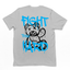 camiseta básica cinza teddy urso fight trust hard