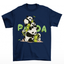 Camiseta Básica Unissex Com Estampa Família De Panda Comendo Bambu - azul marinho