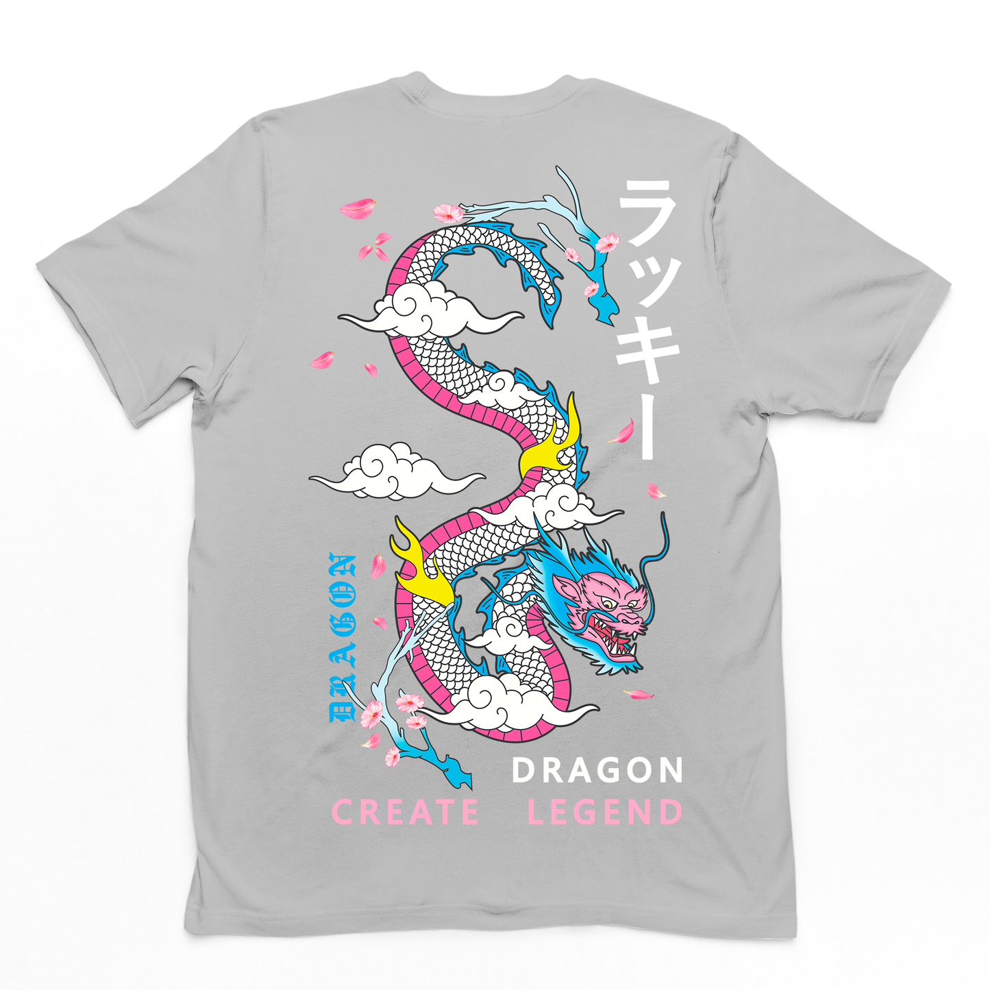 Camiseta cinza com estampa de dragão chinês 