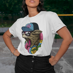 Camiseta Básica Gatinho Rapper