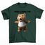 Camiseta Básica Unissex verde musgo Com Estampa Teddy Urso