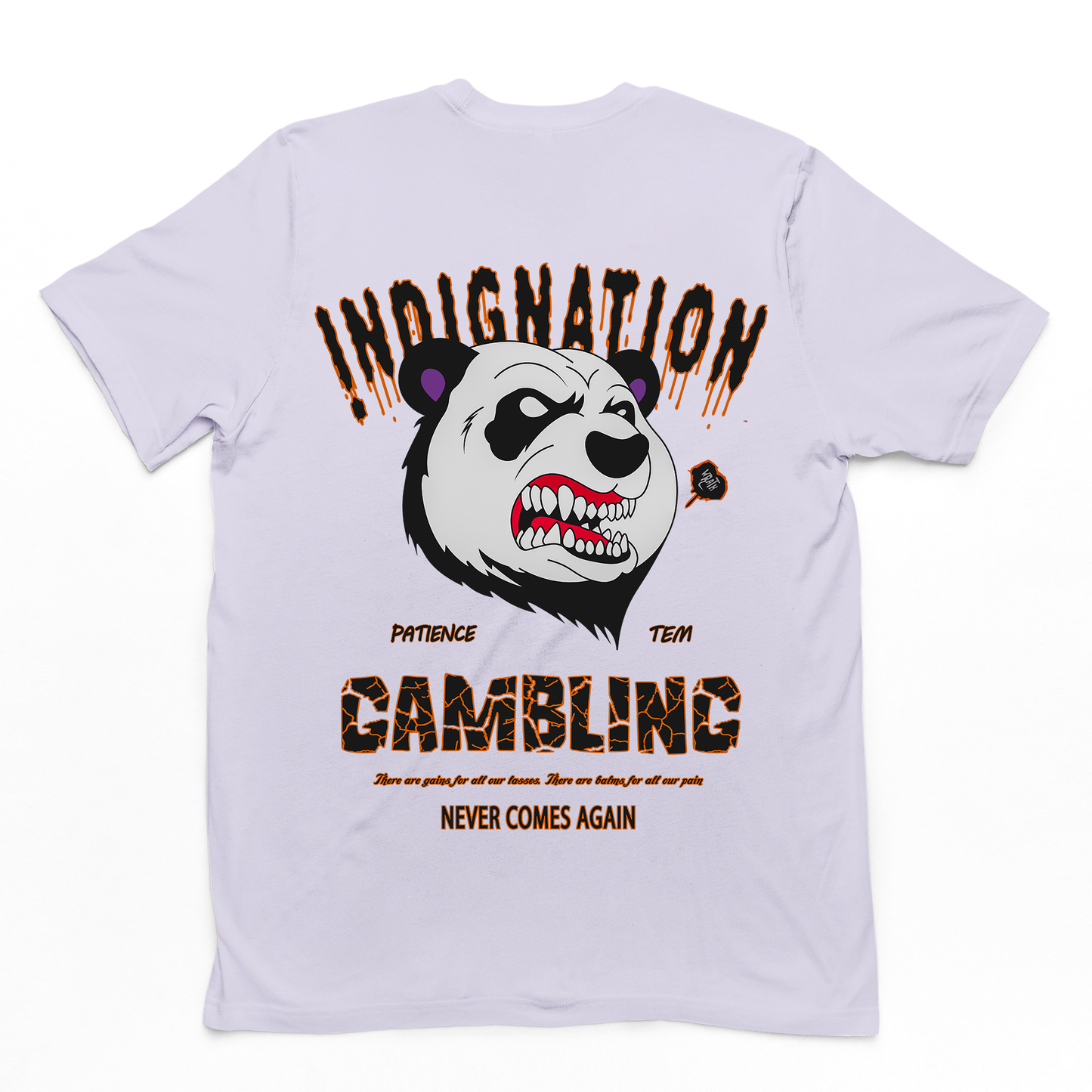 Camiseta branca Básica Com Estampa Panda Nervoso 