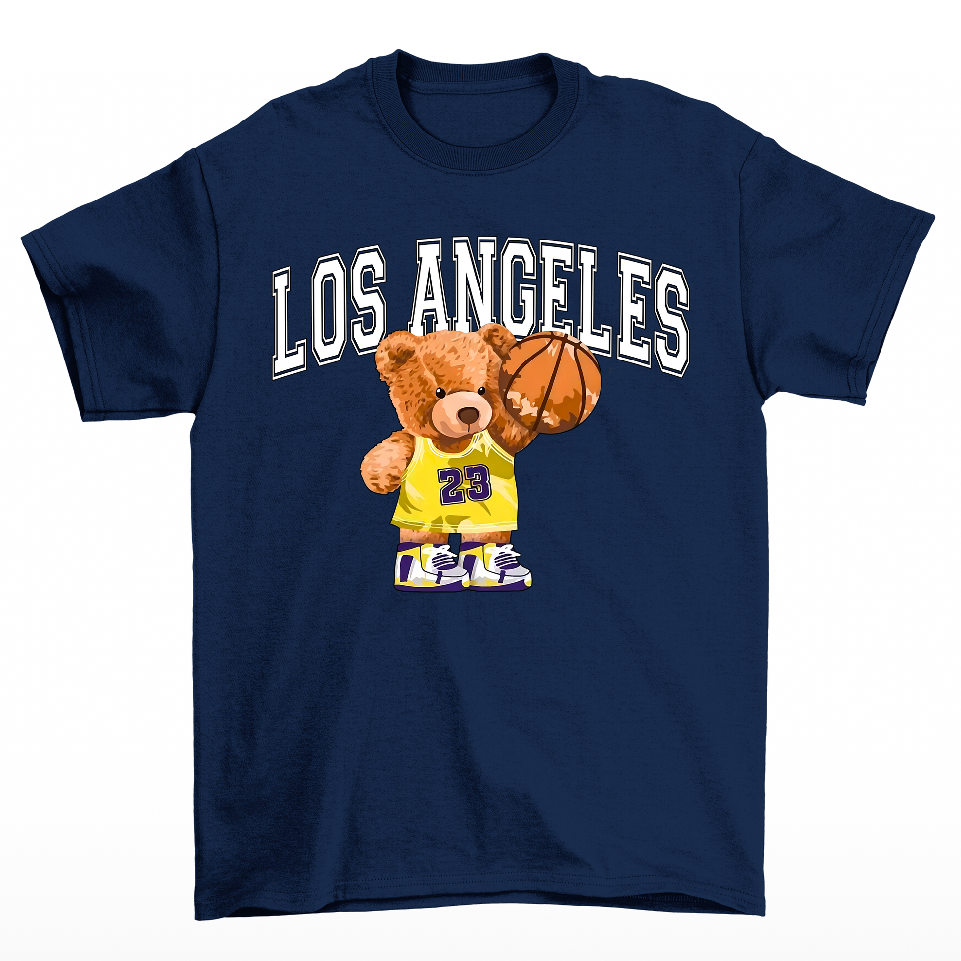 Camiseta Básica azul marinho Feminina Los Angeles Ursinho Basketball